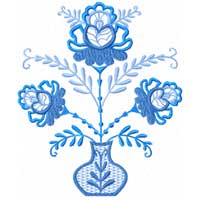 Bunch in vase Machine Embroidery design