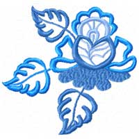 Blue Bouquets Ornaments Machine Embroidery Design