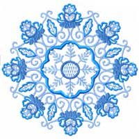 Round Rosette Ornament Machine Embroidery design