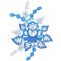 Blue Flowers Ornaments Machine Embroidery Designs set