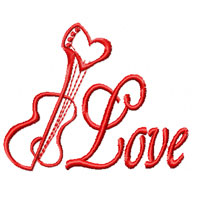 Valentines - Musical Love Machine Embroidery Design