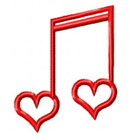Musical Love   10 Valentines Embroidery Designs 4x4  