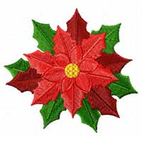 Christmas Motifs: Poinsettia Machine Embroidery Design
