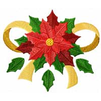 Christmas Motifs: Poinsettia Machine Embroidery Design