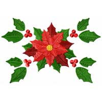 Christmas Motifs: Poinsettia Machine Embroidery Design