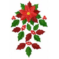 Christmas Motifs: Poinsettia Machine Embroidery Design