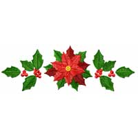 Christmas Motifs: Poinsettia Machine Embroidery Design