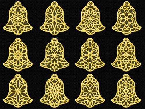 Lacy Bells 12 Machine Embroidery Designs set 4x4