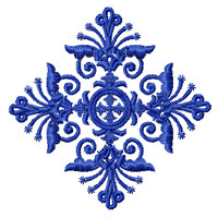 Blue Ornaments 10 Machine Embroidery Designs set 4x4