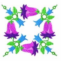 Bluebells Flower Machine Embroidery Design