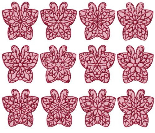 Lacy Butterflies 12 Machine Embroidery Designs for 4x4 hoop