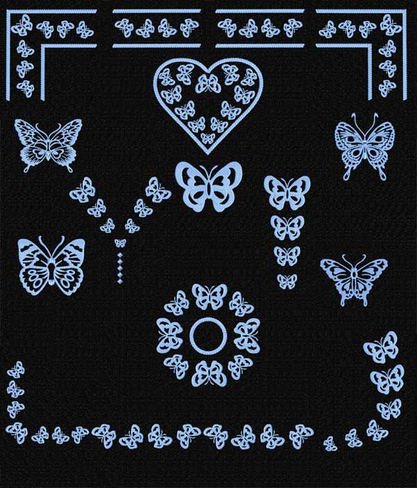 Butterfly Machine Embroidery Designs set