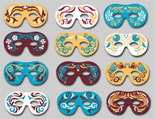 Carnival Masks 12 Machine Embroidery Designs set 