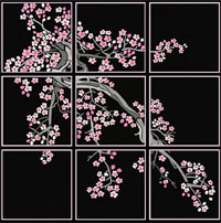 Cherry Blossom Quilt blocks Machine Embroidery Designs set