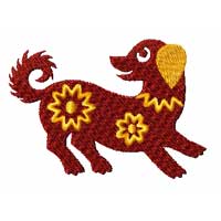 chinese Zodiac Machine Embroidery Design: Dog