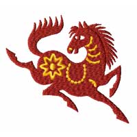 chinese Zodiac Machine Embroidery Design: Horse