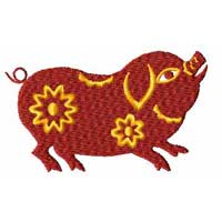 chinese Zodiac Machine Embroidery Design: Rabbit