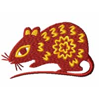 chinese Zodiac Machine Embroidery Design: rat