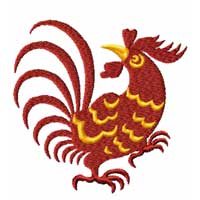 chinese Zodiac Machine Embroidery Design: Rooster