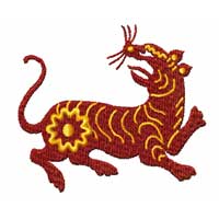 chinese Zodiac Machine Embroidery Design: Tiger