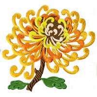 Chinese chrysanthemum 8 Machine embroidery designs set