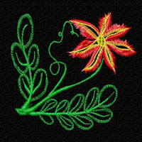 Flower Machine Embroidey Design