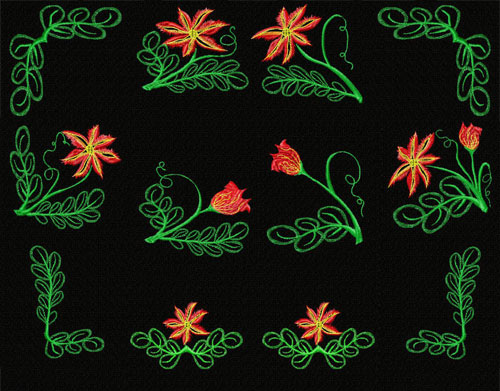 Fantasy Flowers Machine Embroidery Designs 4x4
