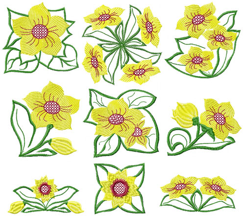 Fantasy Flowers Machine Embroidery Designs 4x4