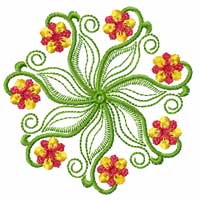 Flower Machine Embroidey Design
