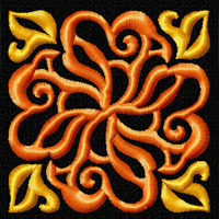 Flame Ornament Machine Embroidery design