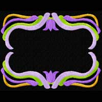 Flowers and Ribbons Frame Machine Embroidery Design