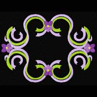 Flowers and Ribbons Frame Machine Embroidery Design