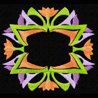 Flowers and Ribbons Frame Machine Embroidery Design