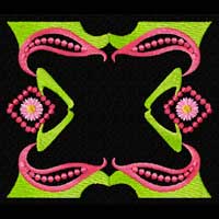 Flowers and Ribbons Frame Machine Embroidery Design