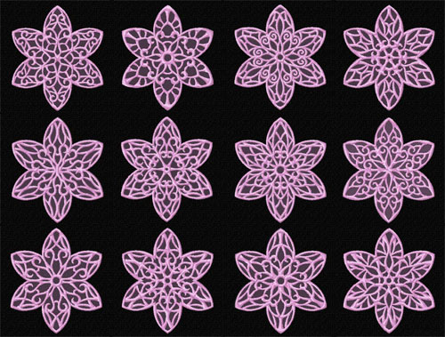 Lacy Flowers 12 Machine Embroidery Designs set 4x4