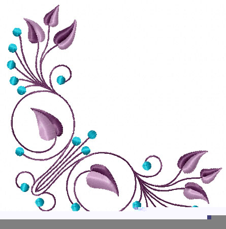 Corner #1: Elegant Flowers Ornament Machine Embroidery Design