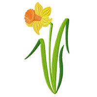 Daffodil Machine Embroidery Design