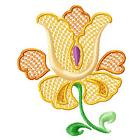 Garden #3: 8 Flowers Machine Embroidery Designs set 5x7