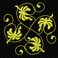 Gold Flowers Ornaments Machine Embroidery Designs