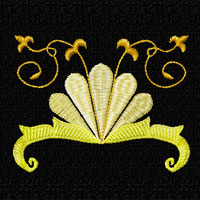 Gold Flowers Ornaments Machine Embroidery Designs