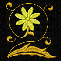 Gold Flowers Ornaments Machine Embroidery Designs