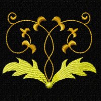 Gold Flowers Ornaments Machine Embroidery Designs