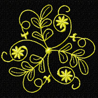 Gold Flowers Ornaments Machine Embroidery Designs