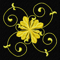 Gold Flowers Ornaments Machine Embroidery Designs