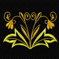 Gold Flowers Ornaments Machine Embroidery Designs
