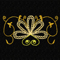 Gold Flowers Ornaments Machine Embroidery Designs