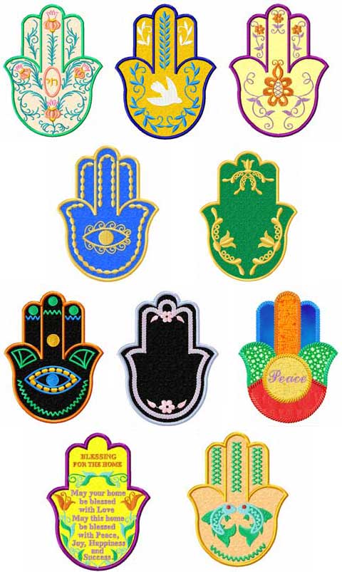 Hamsa Applique Machine Embroidery Designs set 