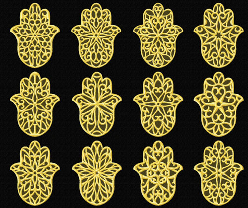 Lacy Hamsa 12 Machine Embroidery Designs set 4x4