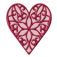 Lacy Hearts 12 Machine Embroidery Designs set 4x4