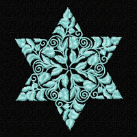 Floral Ornaments 12 Stars of David Machine Embroidery Designs 4x4 